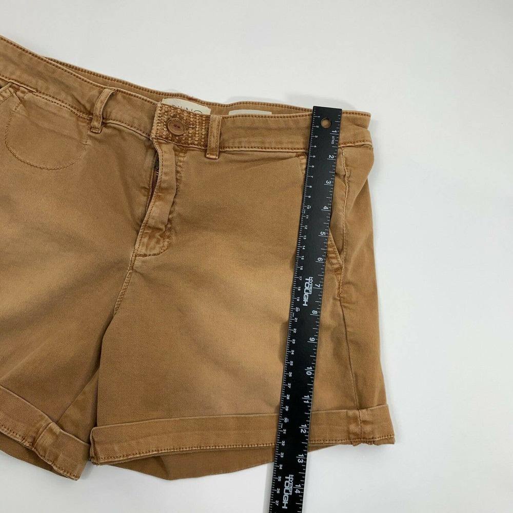 Anthropologie Chino Relax Khaki Shorts Cuffed 27 - Picture 6 of 8